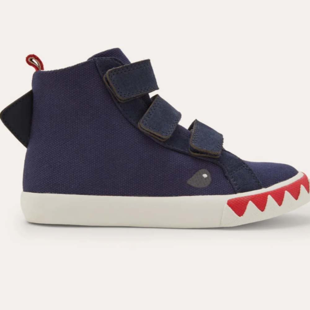 Mini Boden Navy Shark High Top Sneakers size EU24/US8 - Picture 2 of 9
